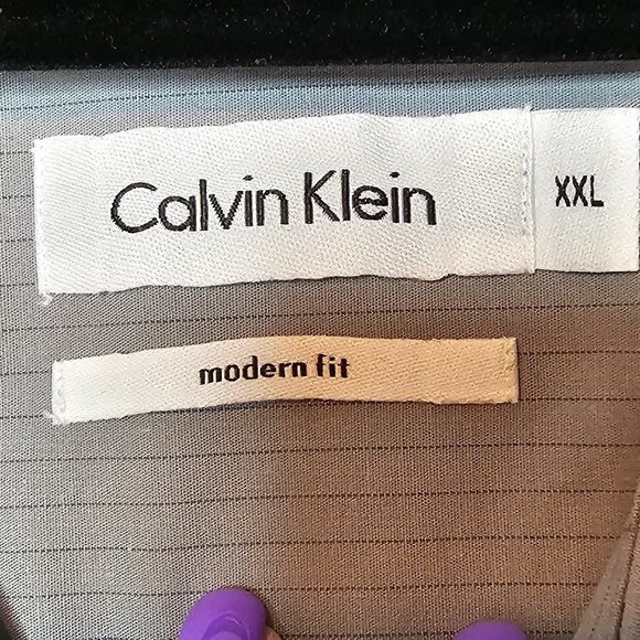 Calvin Klein Modern Fit Gray Button Down Shirt - Picture 5 of 9